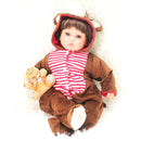 16 Inch Reborn Doll Baby Toy Dolls Monkey Jumpsuits Clothes Body Realistic Bebe Kids Birthday Christmas Gifts Children's Toys