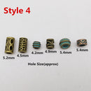 6Pcs/Pack mix Bronze Viking Rune hair braid dread beard dreadlock beads rings tube for hair accessories