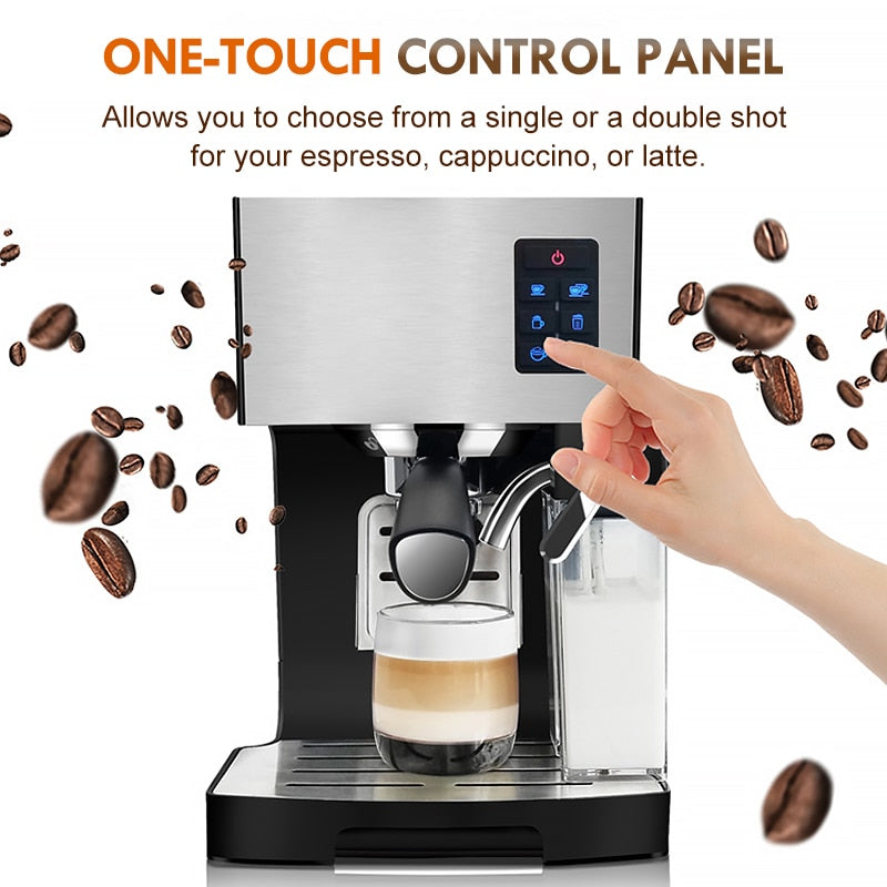 JASSY Automatic Espresso Coffee Machine | 19 Bar Cappuccino &amp; Latte Coffee Maker | All-in-one Espresso Machine | With Milk Froth