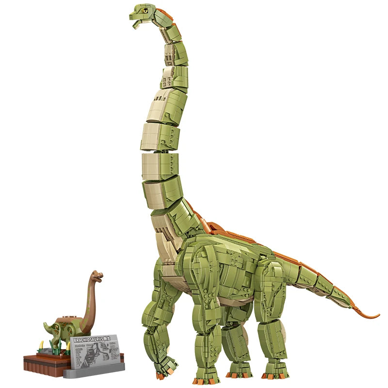 New MOC 2250PCS Jurassic Dino World  Brachiosaurus Building Kits Bolcks Bricks Voice Dinosaurs Park figures Toys kids gifts