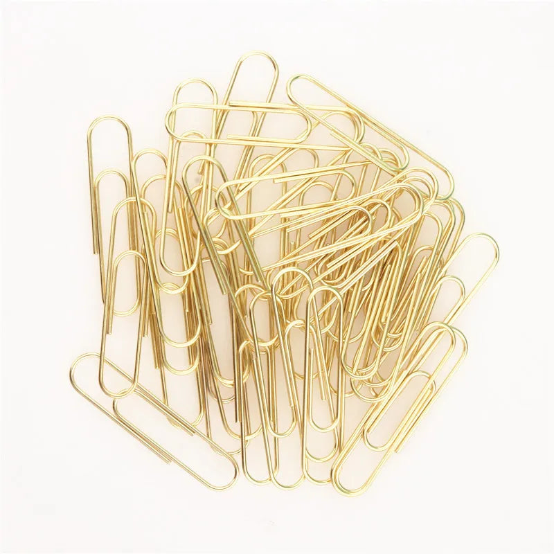 High Quality Golden Notebook Bookmark binder Paperclips Accessories Paper Clips Binding Office Stationary Supplies