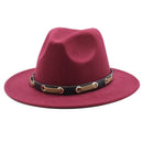 NEW Men Women Wool Felt Jazz Style Fedora Hats Panama Trilby Party Formal Top Hat In BLACK WHITE AND YELLOW with Belt Decor
