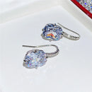 Huitan Elegante Damen-Ohrringe, silberfarben, mit großem Zirkonia, wunderschöner Damenschmuck für Partys, Jubiläumsgeschenk, Ohrringe für Mädchen