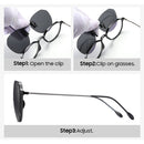 VIVIBEE Big Size Flip Up Clip on Sunglasses Polarized Gradient Grey Lens Oversized Driving UV400 Protection Fishing Accessory