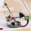 Handgemachte Emaille Kaffeetasse Kristallbecher Milch Zitrone Blumentee Tasse Hochwertiges Glas Trinkgeschirr Geschenk Paar Tasse Für Liebhaber Hochzeit