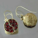 Vintage Frucht Frische Rot Granat Anhänger Halskette Tropfen Ohrringe für Frauen Harz Stein Granatapfel Ohrringe Party Schmuck Geschenke
