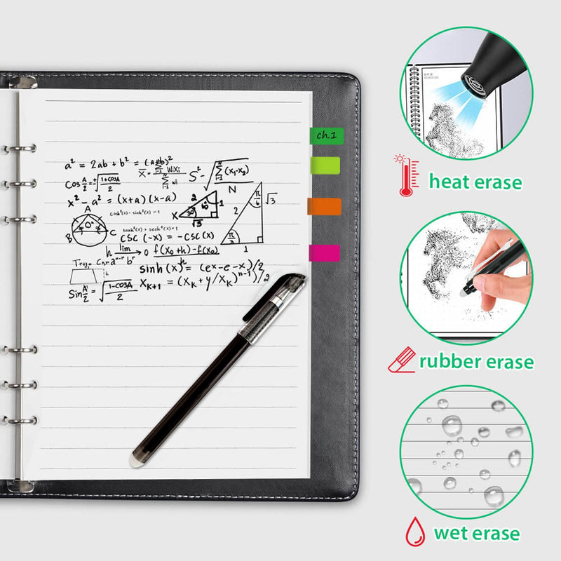 Original Smart Reusable Erasable Notebook Pens Extra Fine Smooth 0.5mm Gel Black Red Ink Refill Kids Gift Office Supplies