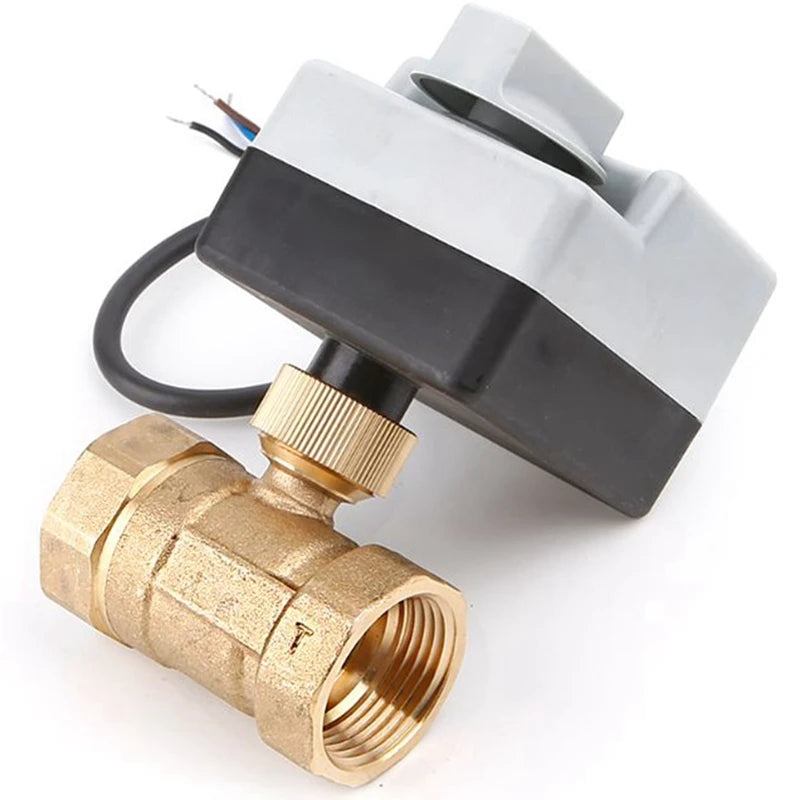 AC220V DN15 DN20 DN25 brass electric valve 2-way motorized ball valve three wires  Electric Actuato with Manual switch