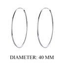 Bamoer 925 Sterling Silver Platinum Plated Classic Big Hoop Earrings for Women Fashion Jewerly Size 30mm 40mm 50mm