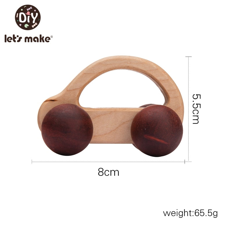 Let's Make Wooden Baby Toys 0 12 Month 1PC Toys For Babies Beech Car Hedgehog Elephant Educational Infants Developmental Newborn