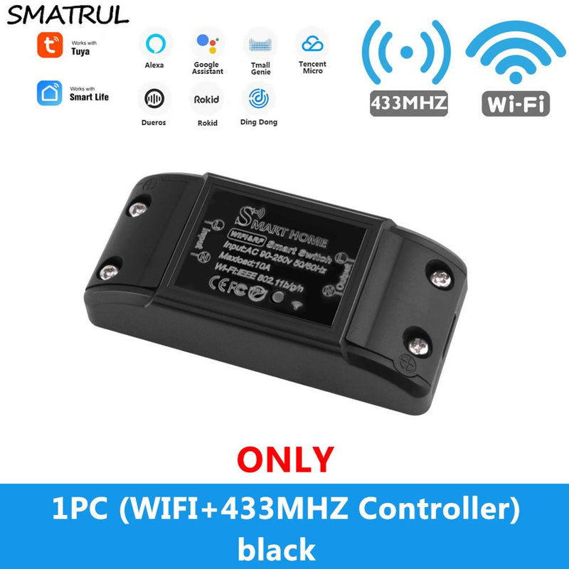 SMATRUL Tuya Smart App WiFi Touch Switch Light Wall Panel RF 433Mhz Remote DIY Relay Breaker Module Home Google Alexa 220V