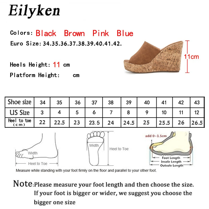 Eilyken 2023 New Summer Casual Cozy Platform Wedges Heels Slippers Ladies Fashion Open Toe Roman Women&