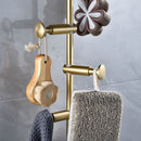 DOOKOLE Solid Brass Coat Rack Free Adjustment, Wall Mount Coat Hooks with 3/4/5/6 Hooks for Hats, Scarves, Clothes Handbags