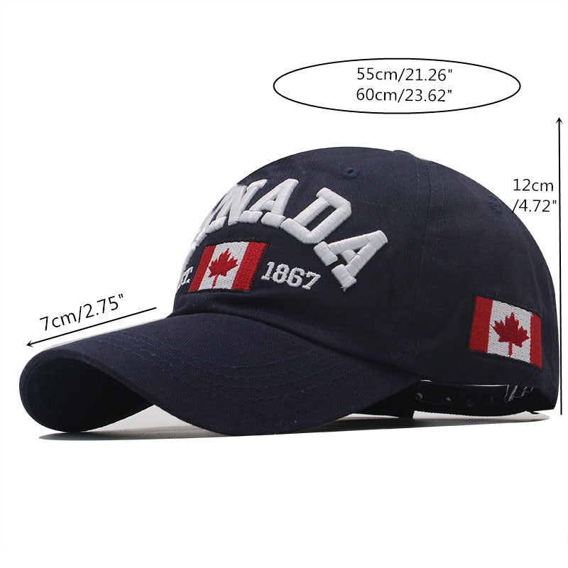 100% Cotton Gorras Canada Baseball Cap Flag Of Canada Hat Snapback Adjustable Mens Baseball Caps Brand Snapback Hat