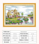 Leisurely Cabin House Scenery Patterns Counted 11CT 14CT Cross Stitch Sets DIY Cross-stitch Kit Embroidery Needlework Home Decor