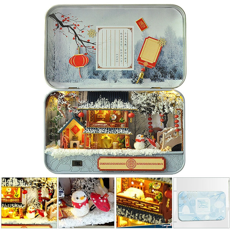 Box Theatre Dollhouse Miniature Toy with Furniture DIY Miniature Doll House LED Light Toys for Children Birthday Gift TH5