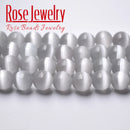 Wholesale Gray Cat Eye Stone Round Loose Beads 4 6 8 10 12 Mm Natural Glass String Stone Beads For Jewelry Making 15 Inches