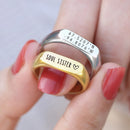 Customize Ring Personalized Stainless Steel Ring Coordinate Jewelry Engraved Anniversary Valentine's Day Gifts For Man and Women