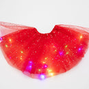 LED Glowing Light  Women Tulle star Skirt Short Tutu Mini Skirt Adult Fancy Ballet Dancewear Party Costume Ball Gown Mini skirt