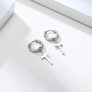 Stainless Steel Earring with Cross Charm for Guys Unisex Jewelry