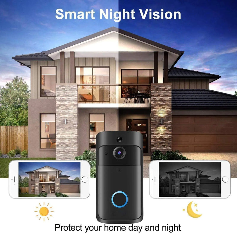 Video Doorbell Camera HD WiFi Doorbell Wireless Operated Motion Detector Audio & Speaker Night Vision for iOS&Android