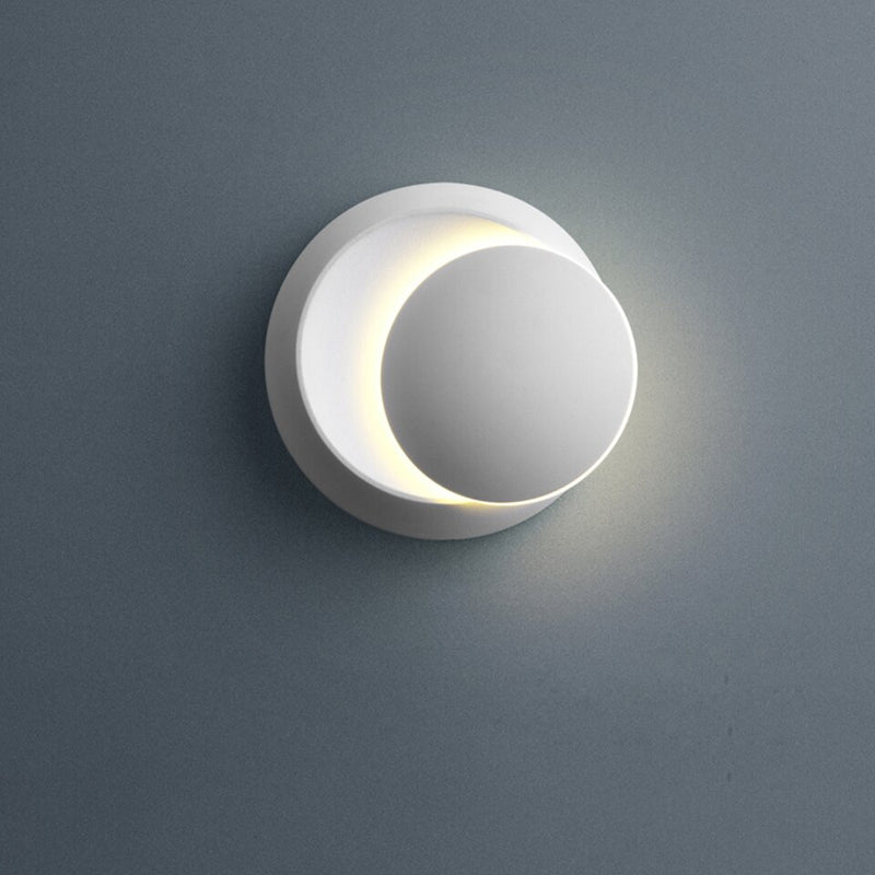 Led indoor wall lamps stair wall light fixture nordic wall sconce for home wall deco led wall moon lamp white black wall light