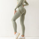 Fitness Damen Sport Nahtlose Leggings Hohe Taille Elastische Einfarbige Yoga Leggings Fitnessstudio Jogging Schnelltrocknende Push Up Slim Hose Damen