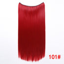 Allaosify 22 inches Clip on Wire Fish Line Hair Extensions Secret Invisible Wire One Piece for Ombre Hair Synthetic Hairpiece