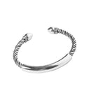 XIYANIKESilver Color Twist Smooth Solid Bracelet Women Simple Opening Retro Folkways Fashion Jewelry Accessories Gift