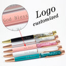 3pcs/set Custom Gift Pen LOGO Ballpoint Pens Pen Case Christmas Bag Christmas Decor New Year Kids Gift Stationery Engraved Name