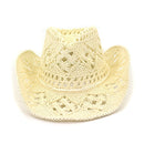 BUTTERMERE Stroh Sommerhut Damen Sonnenhut Handgestrickt Western Cowboy Cowgirl Hut Hohl Khaki Damen Herren Unisex Sonnenhut