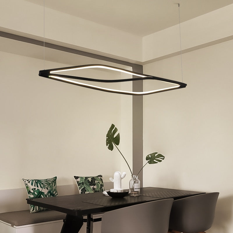 Modern led pendant lights for dining room bar shop hanging Pendant lamp living room office home deco 90-260V Matte Black/White