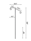 SucceBuy Single Post Handrail Wrought Iron Post Mount Step With Base Plate Fits 1Or2 Steps Grab Rail Single White/Gray Railing