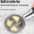 360 Degrees Rotating Rainfall With Small Fan Hand-held Shower Head High Pressure Spray Nozzle Water Saving Bathroom Accessories