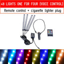 12 LED Car Interior Floor Foot Lamp AUTO Decoration Light With USB Multiple Modes Car Styling Atmosphere RGB Neon Lamp Strips