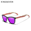Genuine KINGSEVEN New Fashion Trend Design Women Sunglasses Men Gradient Multi Color Natural Wood Mirror Lens Sun Glasses Oculos