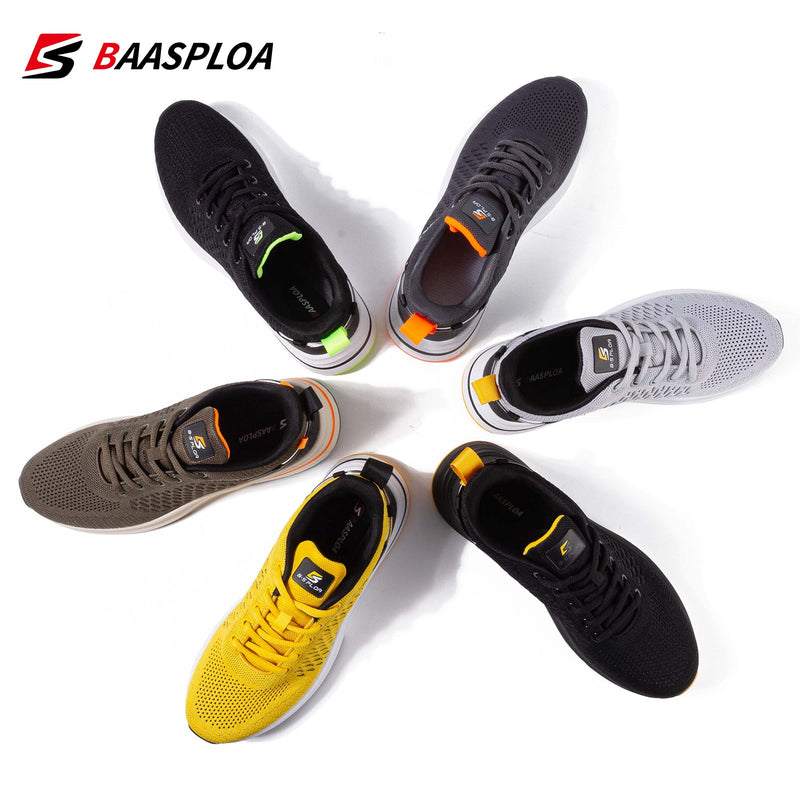 Baasploa 2022 New Men Knit Casual Walking Shoes Breathable Trendy Sneakers Original Light Shock Absorption Male Tennis Shoe