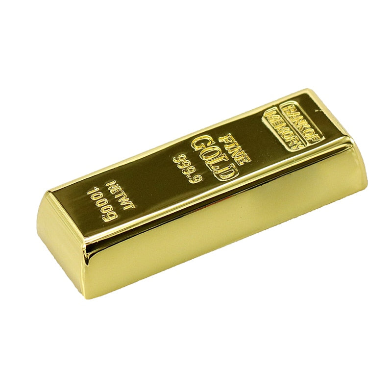 USB Flash Drive 128GB Latest Metal Bullion Gold Bar USB 2.0 Flash Drive 256GB Cle USB Memory Stick 8GB 16GB 32GB 64GB Pendrive