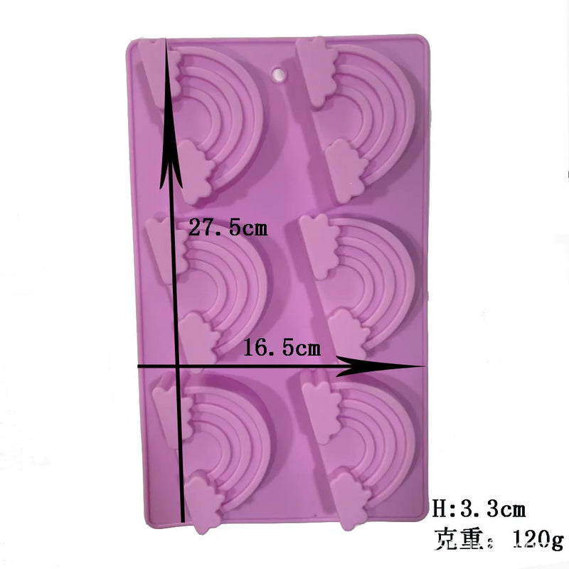 Rainbow Chocolate Mold Soap Silicone Ice Tray Cake Xmas Christmas Mould 6 Cavities DIY Baking Pastry Tools m289