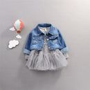 2021 Herbst Baby Mädchen Kleidung Sets Prinzessin Jeansjacke + Kleid 2-teiliges Baby Mädchen Outfit Anzüge für Baby Mädchen Kleidung Set