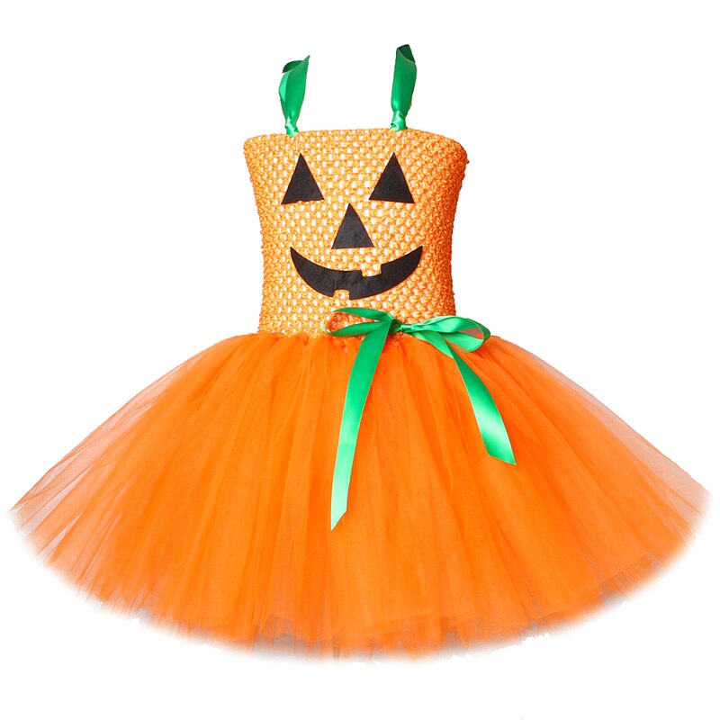 Pumpkin Dresses for Baby Girls Tutu Dress with Witch Hat Halloween Costume for Kids Girl Pumpkin Clothes for Carnival Party