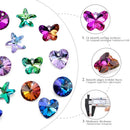 Multicolor Heart Pendant Glass Butterfly Beads Crystal Star Charms For Women Jewelry Making DIY Necklaces Earring Findings