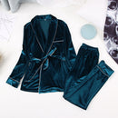 HiLoc Warm Velvet Sleepwear Solid Robes And Pants Home Suit Pocket Long Sleeve Home Clothes For Women Pajama Woman Winter 2020