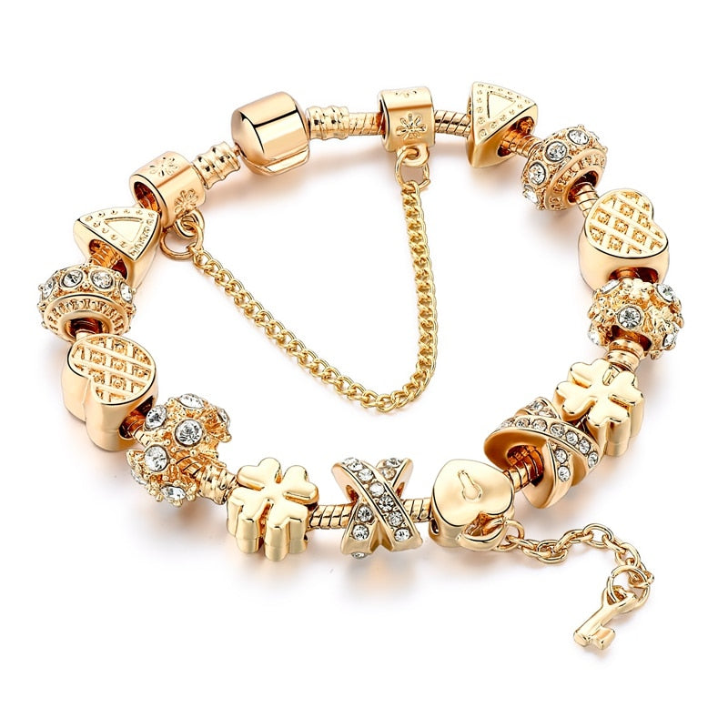 2020 Wholesale INS gold flower bead Bracelets&amp;Bangles For Women Pulseira Feminina Charm Crystal Jewelry Trendy Bracelet BT200303