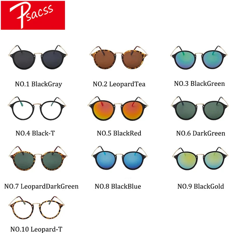 Psacss NEW Round Vintage Sunglasses Women Retro Luxury Brand Designer Sun Glasses For Women's Sunglass Oculos De Sol Shades UV
