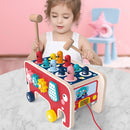 Colorful Wooden Whack-A-Mole Game Early Educational Toys Kids Musical Bus Baby Girl Boy Toys Hand Knocking Hamster Montessori