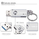 Stainless Steel USB 3.0 USB Flash Drive 256GB 128GB Rotation Pen Drive 16GB 32GB 64GB Pendrive USB Memory Stick with Keychain