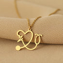 Stainless Steel Necklaces Stethoscope Lightning Pendant Collar Chain Fashion Necklace For Women Men Jewelry Party Friend Gifts