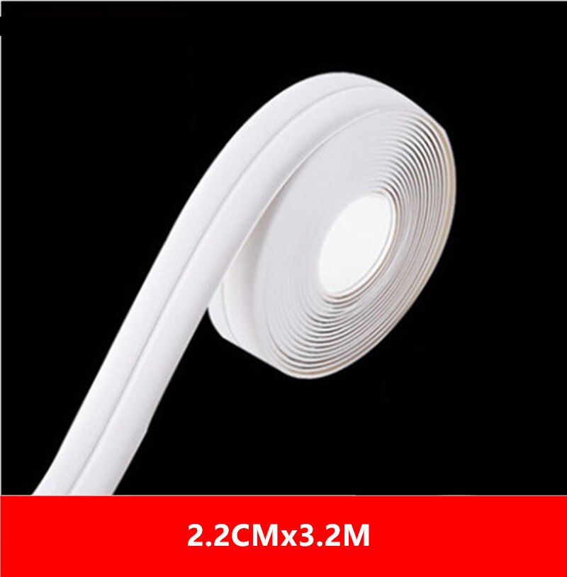 3.2Mx3.8CM Waterproof Bathroom Sink Sealing Strip Tape PVC Self Adhesive Mold Proof Wall Stickers for Kitchen Stove Toilet Gap