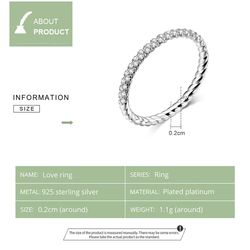 bamoer Wedding Engagement Jewelry Clear CZ 925 Sterling Silver Finger Rings for Women High Quality Luxury Anel SCR624